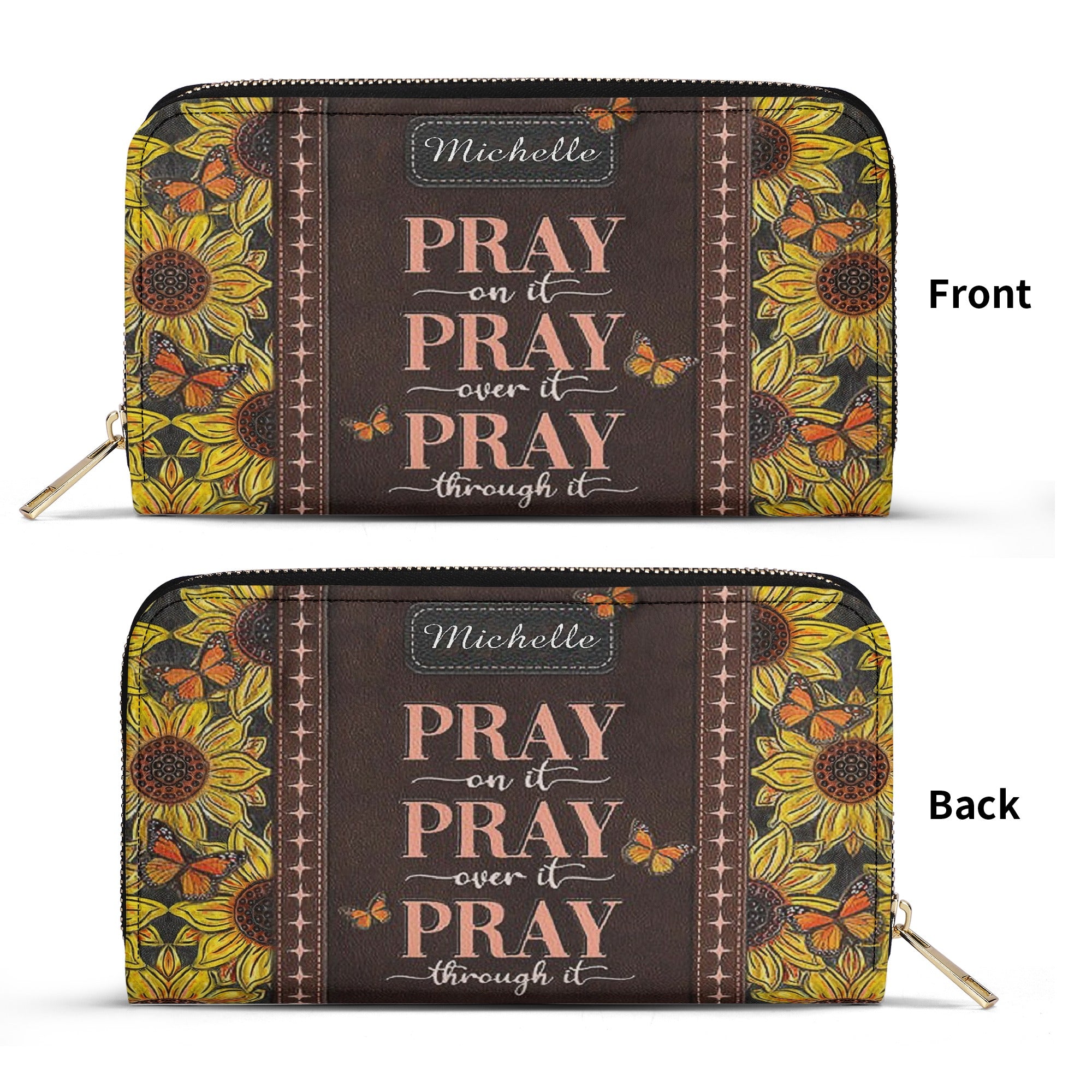Pray On It Pray Over It Pray Through It Leather Bag, Custom Leather Bag With Bible Verse. BLAF06